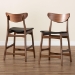 Baxton Studio Latina Mid-century Retro Modern Scandinavian Style Black Faux Leather Upholstered Walnut Wood Finishing 24-Inches Counter Stool - BSOLatina Barstool-Black PVC