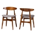 Baxton Studio Flora Mid-Century Modern Light Grey Fabric and "Oak" Medium Brown Finishing Wood Dining Chair - BSOFlora-Medium Oak-DC