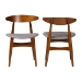 Baxton Studio Flora Mid-Century Modern Light Grey Fabric and "Oak" Medium Brown Finishing Wood Dining Chair - BSOFlora-Medium Oak-DC