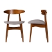 Baxton Studio Flora Mid-Century Modern Light Grey Fabric and "Oak" Medium Brown Finishing Wood Dining Chair - BSOFlora-Medium Oak-DC