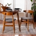 Baxton Studio Flora Mid-Century Modern Light Grey Fabric and "Oak" Medium Brown Finishing Wood Dining Chair - BSOFlora-Medium Oak-DC