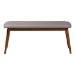 Baxton Studio Flora Mid-Century Modern Light Grey Fabric and "Oak" Medium Brown Finishing Wood Dining Bench - BSOFlora-Medium Oak-Bench
