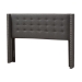Baxton Studio Ginaro Modern And Contemporary Dark Grey Fabric Button-Tufted Nail head King Size Winged Headboard - BSOBBT6627-Dark Grey-King HB