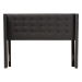 Baxton Studio Ginaro Modern And Contemporary Dark Grey Fabric Button-Tufted Nail head King Size Winged Headboard - BSOBBT6627-Dark Grey-King HB