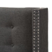 Baxton Studio Ginaro Modern And Contemporary Dark Grey Fabric Button-Tufted Nail head King Size Winged Headboard - BSOBBT6627-Dark Grey-King HB