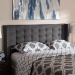 Baxton Studio Ginaro Modern And Contemporary Dark Grey Fabric Button-Tufted Nail head King Size Winged Headboard - BSOBBT6627-Dark Grey-King HB