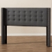 Baxton Studio Ginaro Modern And Contemporary Dark Grey Fabric Button-Tufted Nail head King Size Winged Headboard - BSOBBT6627-Dark Grey-King HB