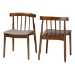 Baxton Studio Wyatt Mid-Century Modern Walnut Wood Dining Chair Set of 2 - BSOFlorence Dining Chair