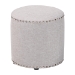 Baxton Studio Rosine Modern and Contemporary Light Grey Fabric Upholstered Nail Trim Ottoman - BSO1708-Light Gray