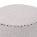 Baxton Studio Rosine Modern and Contemporary Light Grey Fabric Upholstered Nail Trim Ottoman - BSO1708-Light Gray
