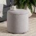 Baxton Studio Rosine Modern and Contemporary Light Grey Fabric Upholstered Nail Trim Ottoman - BSO1708-Light Gray