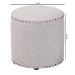 Baxton Studio Rosine Modern and Contemporary Light Grey Fabric Upholstered Nail Trim Ottoman - BSO1708-Light Gray