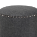 Baxton Studio Rosine Modern and Contemporary Dark Grey Fabric Upholstered Nail Trim Ottoman - BSO1708-Gray