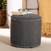 Baxton Studio Rosine Modern and Contemporary Dark Grey Fabric Upholstered Nail Trim Ottoman - BSO1708-Gray