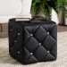 Baxton Studio Stacey Modern and Contemporary Black Faux Leather Upholstered Ottoman - BSO1710-Black