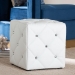 Baxton Studio Stacey Modern and Contemporary White Faux Leather Upholstered Ottoman - BSO1710-White