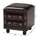 Baxton Studio Charlier Rustic Antique Inspired Dark Brown Faux Leather Upholstered Wood Storage Ottoman with Book Spine Drawer - BSOHY2A487-Black-Otto