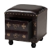 Baxton Studio Charlier Rustic Antique Inspired Dark Brown Faux Leather Upholstered Wood Storage Ottoman with Book Spine Drawer - BSOHY2A487-Black-Otto