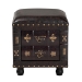 Baxton Studio Charlier Rustic Antique Inspired Dark Brown Faux Leather Upholstered Wood Storage Ottoman with Book Spine Drawer - BSOHY2A487-Black-Otto
