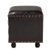 Baxton Studio Charlier Rustic Antique Inspired Dark Brown Faux Leather Upholstered Wood Storage Ottoman with Book Spine Drawer - BSOHY2A487-Black-Otto