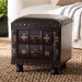 Baxton Studio Charlier Rustic Antique Inspired Dark Brown Faux Leather Upholstered Wood Storage Ottoman with Book Spine Drawer - BSOHY2A487-Black-Otto