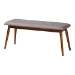 Baxton Studio Flora II Mid-Century Modern Light Grey Fabric Upholstered Medium Oak Finished Wood Dining Bench - BSOFlora2-Light Grey/Medium Oak-Bench