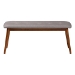 Baxton Studio Flora II Mid-Century Modern Light Grey Fabric Upholstered Medium Oak Finished Wood Dining Bench - BSOFlora2-Light Grey/Medium Oak-Bench