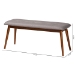 Baxton Studio Flora II Mid-Century Modern Light Grey Fabric Upholstered Medium Oak Finished Wood Dining Bench - BSOFlora2-Light Grey/Medium Oak-Bench