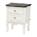 Baxton Studio Darlene Classic and Traditional French White and Cherry Brown Finished Wood 2-Drawer End Table - BSOJY-132054-2 DW ET