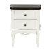 Baxton Studio Darlene Classic and Traditional French White and Cherry Brown Finished Wood 2-Drawer End Table - BSOJY-132054-2 DW ET