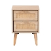 Baxton Studio Baird Mid-Century Modern Light Oak Brown Finished Wood and Rattan 2-Drawer End Table - BSOSR196128-Rattan-ET