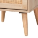 Baxton Studio Baird Mid-Century Modern Light Oak Brown Finished Wood and Rattan 2-Drawer End Table - BSOSR196128-Rattan-ET