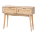 Baxton Studio Baird Mid-Century Modern Light Oak Brown Finished Wood and Rattan 2-Drawer Console Table - BSOSR191632-Rattan-Console