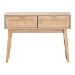 Baxton Studio Baird Mid-Century Modern Light Oak Brown Finished Wood and Rattan 2-Drawer Console Table - BSOSR191632-Rattan-Console
