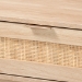 Baxton Studio Baird Mid-Century Modern Light Oak Brown Finished Wood and Rattan 2-Drawer Console Table - BSOSR191632-Rattan-Console