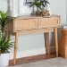 Baxton Studio Baird Mid-Century Modern Light Oak Brown Finished Wood and Rattan 2-Drawer Console Table - BSOSR191632-Rattan-Console