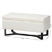 Baxton Studio Esther Modern and Contemporary Beige Velvet Fabric Upholstered and Dark Brown Finished Wood Storage Ottoman - BSOWS-20716-Beige/Espresso-Otto