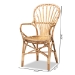 bali & pari Sheraton Modern and Contemporary Natural Finished Rattan Dining Chair - BSOSheraton-Natural-DC