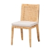 bali & pari Sofia Modern and Contemporary Natural Finished Wood and Rattan Dining Chair - BSOSofia-Natural-DC