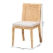 bali & pari Sofia Modern and Contemporary Natural Finished Wood and Rattan Dining Chair - BSOSofia-Natural-DC
