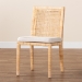 bali & pari Sofia Modern and Contemporary Natural Finished Wood and Rattan Dining Chair - BSOSofia-Natural-DC