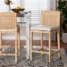 bali & pari Sofia Modern and Contemporary Natural Finished Wood and Rattan Counter Stool - BSOSofia-Natural-CS