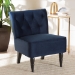 Baxton Studio Harmon Modern and Contemporary Transitional Navy Blue Velvet Fabric Upholstered and Black Finished Wood Accent Chair - BSORAC515FB-Navy Blue Velvet/Black-CC