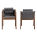 Baxton Studio Marcena Mid-Century Modern Grey Imitation Leather Upholstered and Walnut Brown Finished Wood 2-Piece Dining Chair Set - BSORDC828-Grey/Walnut-DC