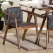 Baxton Studio Marcena Mid-Century Modern Grey Imitation Leather Upholstered and Walnut Brown Finished Wood 2-Piece Dining Chair Set - BSORDC828-Grey/Walnut-DC