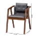 Baxton Studio Marcena Mid-Century Modern Grey Imitation Leather Upholstered and Walnut Brown Finished Wood 2-Piece Dining Chair Set - BSORDC828-Grey/Walnut-DC