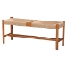 Baxton Studio Saura Mid-Century Modern Oak Brown Finished Wood and Hemp Dining Bench - BSOSK9151-Oak-Bench
