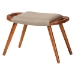 Baxton Studio Banner Mid-Century Modern Light Brown Fabric Upholstered and Oak Brown Finished Wood Accent Bench - BSOSF9120-Upholstered Oak-Bench