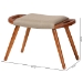 Baxton Studio Banner Mid-Century Modern Light Brown Fabric Upholstered and Oak Brown Finished Wood Accent Bench - BSOSF9120-Upholstered Oak-Bench