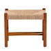 Baxton Studio Saura Mid-Century Modern Oak Brown Finished Wood and Hemp Accent Bench - BSOSK9149-Oak Woven Seat-Bench